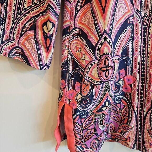 J. McLaughlin 3/4 Sleeve Tunic Blouse Top M - Picture 4 of 7